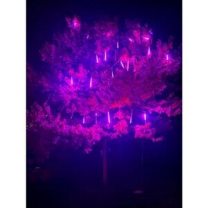 Halloween Lights Outdoor - 8 Tube 144 LEDs Solar Meteor Shower Rain Light